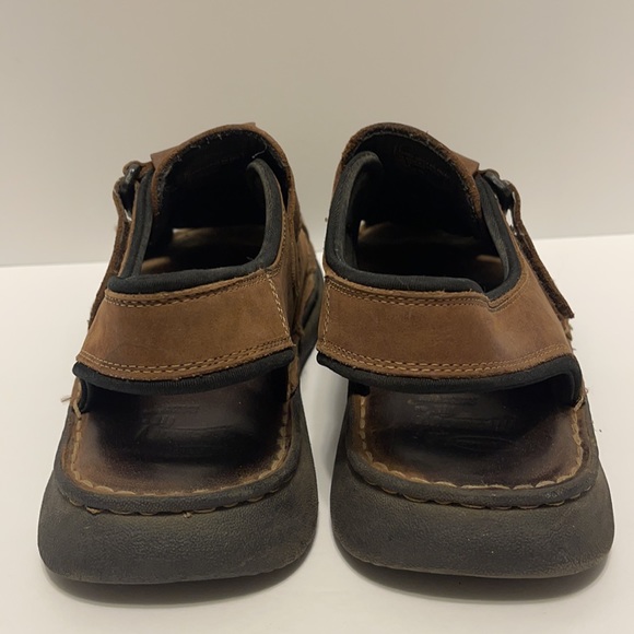 Dr. Scholl’s Men’s Size 12 Brown Leather Fisherman Closed Toe Hook & Loop Sandal - Picture 5 of 11